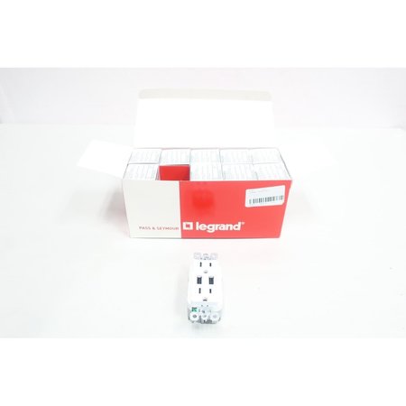 LEGRAND Tamper Resistant Decorator Duplex Outlet WUsb Charger 31A 15A Amp 125VAc Receptacle, TR5262USBW TR5262USB-W